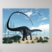 Apatosaurus-Dinosaurier in der Wüste - 3D-Darstell Poster (Vorne)