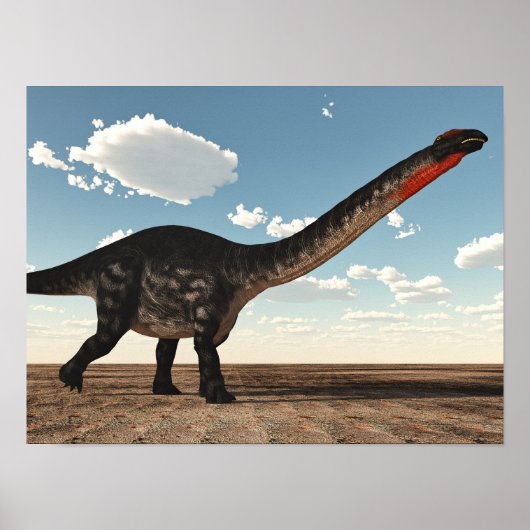 Apatosaurus-Dinosaurier in der Wüste - 3D-Darstell Poster (Vorne)