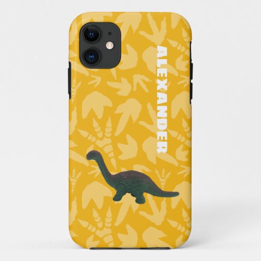 Apatosaurus Toy Dinosaurier Grün und Gelb Case-Mate iPhone Hülle (Rückseite)