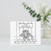 Ape Cartoon 1537 Postkarte (Stehend Vorderseite)