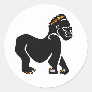 Ape - Coole GORILLA - Primat - Wildfauna und Afrik Runder Aufkleber