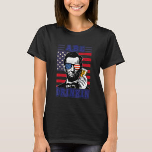 Ape Drinkin 4. Juli Abraham Lincoln Patriot Uns T-Shirt
