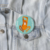 Ape-Gerettet Orangutane - gefährdetes Tier - Natur Button (Beispiel)