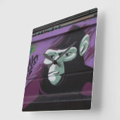 Ape Graffiti Quadratische Wanduhr (Winkel)