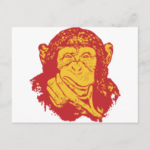 Ape in tiefe Gedanken Postkarte