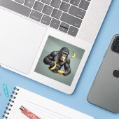 Ape King Custom Cut Vinyl Sticker (Laptop mit iPhone)