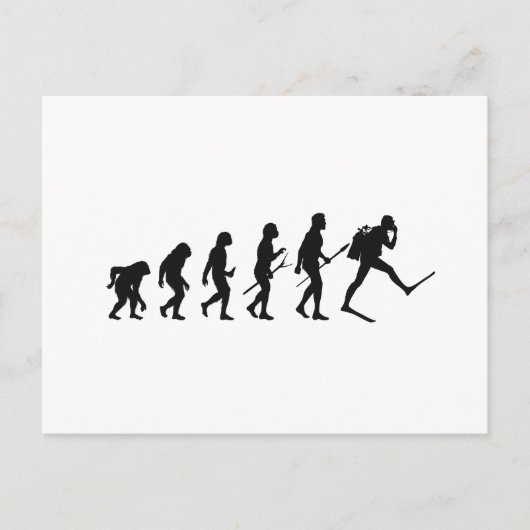 Ape Man Evolution Diver Postkarte (Vorderseite)