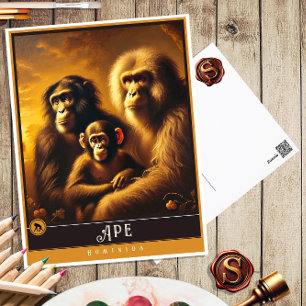 Ape   Niedliche Vintage Tierpostkarte Postkarte