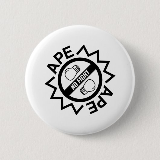 Ape No Fight Ape Boxing Handschuhe Button (Vorderseite)