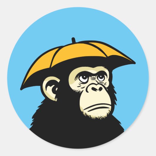 Ape no like regen runder aufkleber (Vorderseite)