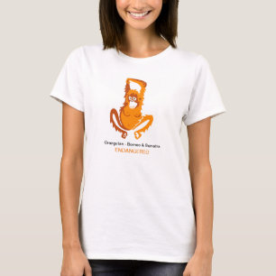 Ape-ORANGUTAN- gefährdete Tiergrafik - T-Shirt