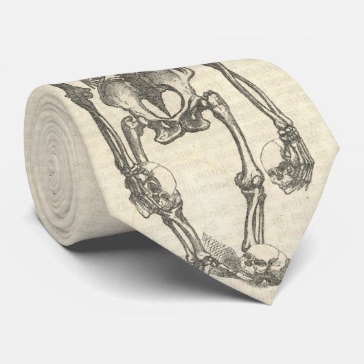 Ape Skeleton mit menschlichen Schädeln Krawatte (Gerollt)
