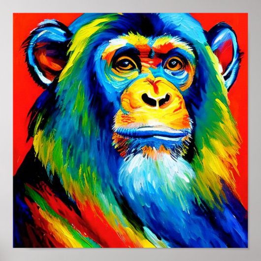 Ape Weisheit, trauriger Ape | Farbiger Regenbogen Poster (Vorne)