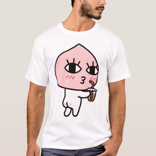 Apeach mit eisgekühltem Kaffee T-Shirt (Vorderseite)