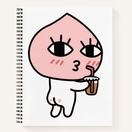 Apeach mit Eiskaffee Notizblock (Vorderseite)