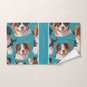 Apennine Wolf Mosaic farbenfrohe Muster Badhandtuch Set (Handtuch)