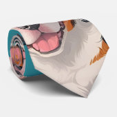 Apennine Wolf Mosaic farbenfrohe Muster Krawatte (Gerollt)