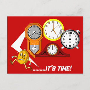 Apentin Reminder Clocks It's Time POSTCARD Postkarte