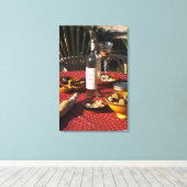 Aperitif und Aperitifs zubereitet: Brot, Oliven, Leinwanddruck (Insitu (Holzboden))