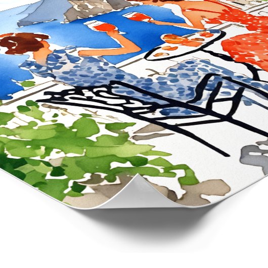 Aperitivo in Amalfi Wasserfarbe Poster (Ecke)