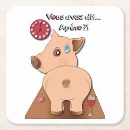 Apéro! (schwarz) rechteckiger pappuntersetzer