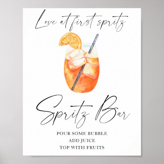 Aperol Brautparty - Spritz Bar Poster (Vorne)