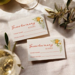 Aperol Bridal Shower How Many Kisses Bridal Game Begleitkarte