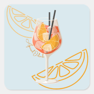 Aperol O'Clock Quadratischer Aufkleber