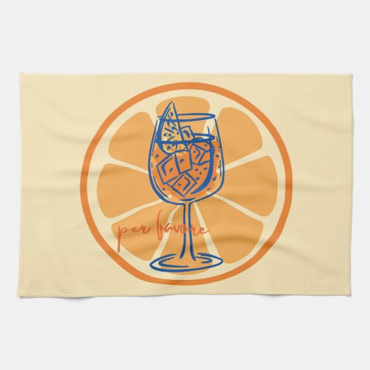 Aperol Per Favore Geschirrtuch (Horizontal)