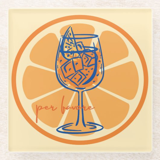Aperol Per Favore Glasuntersetzer (Vorderseite)