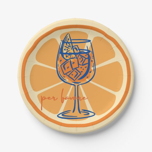 Aperol Per Favore Pappteller (Vorderseite)