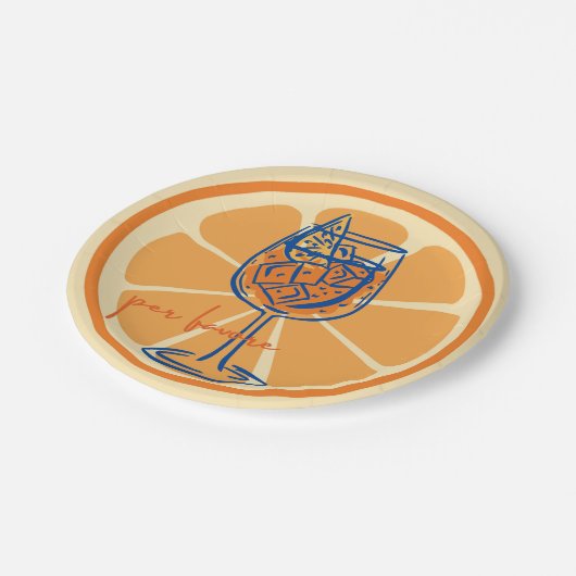 Aperol Per Favore Pappteller (Schrägansicht)