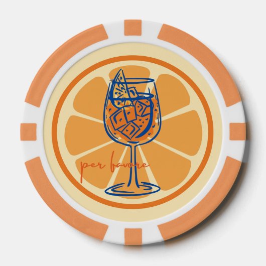 Aperol Per Favore Pokerchips (Vorderseite)