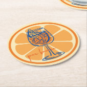 Aperol Per Favore Runder Pappuntersetzer (Angewinkelt)