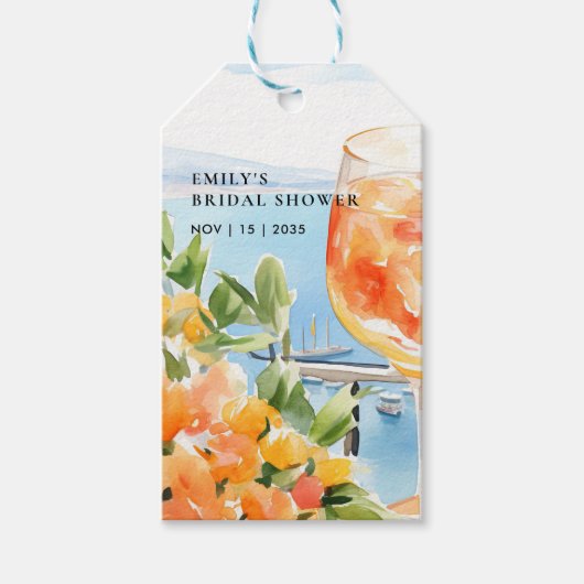 Aperol Spritz Amalfi Brautparty Geschenkanhänger (Vorderseite)