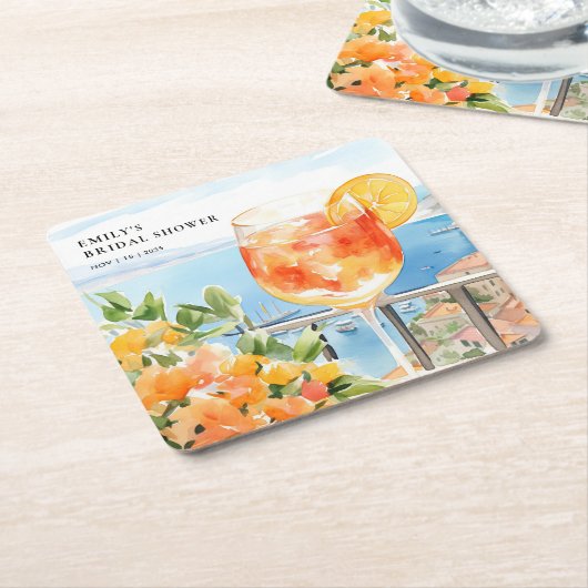 Aperol Spritz Amalfi Brautparty Rechteckiger Pappuntersetzer (angewinkelt)