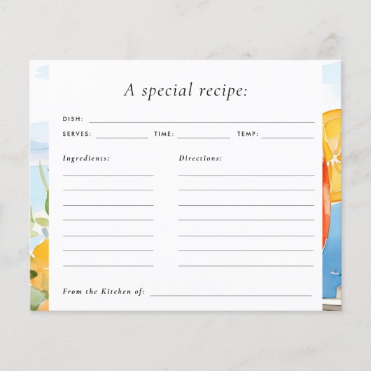 Aperol Spritz Amalfi Brautparty Rezept Karte (Vorderseite)