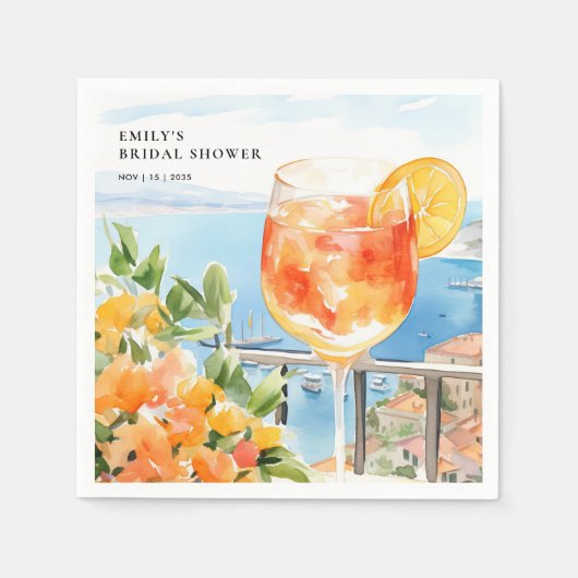 Aperol Spritz Amalfi Brautparty Serviette (Vorderseite)