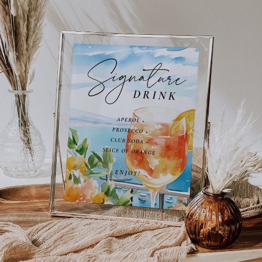 Aperol Spritz Amalfi Signature Drink Poster