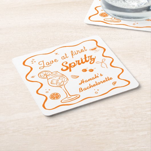 Aperol spritz Bachelorette Rechteckiger Pappuntersetzer (angewinkelt)