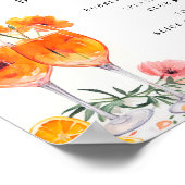 Aperol Spritz Bar Floral Brautparty Sign Poster (Ecke)