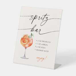 Aperol Spritz Bar Modern Calligraphy Table Sign Sockelschild
