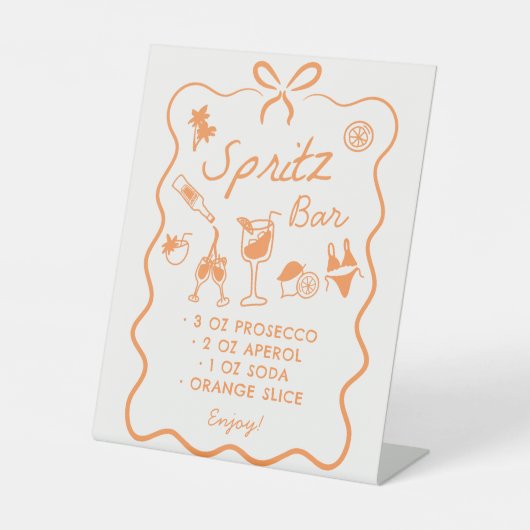 Aperol Spritz Bar Pedestal Sign Sockelschild (Vorderseite)