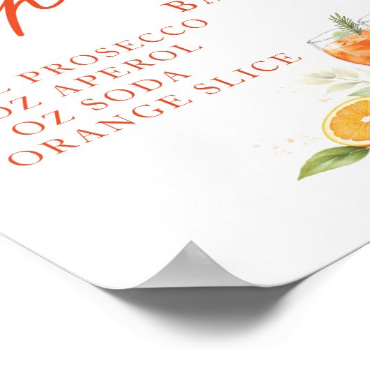 Aperol Spritz Bar Poster (Ecke)