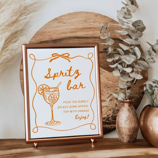Aperol Spritz Bar Sign, Spritz Cocktail Print Poster