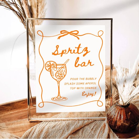 Aperol Spritz Bar Sign, Spritz Cocktail Print Poster