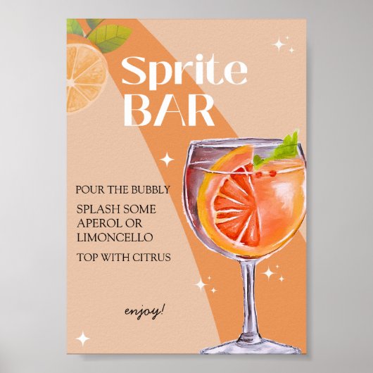 Aperol Spritz Bar Sign, Spritz Cocktail Print Poster (Vorne)