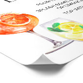 Aperol Spritz Bar Sign, Spritz Cocktail Print Poster (Ecke)