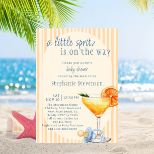 Aperol Spritz Blau Orange Zitrone Junge Babyparty Einladung