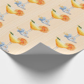 Aperol Spritz Blue Orange Citrus Boy Baby Shower Geschenkpapier (Ecke)